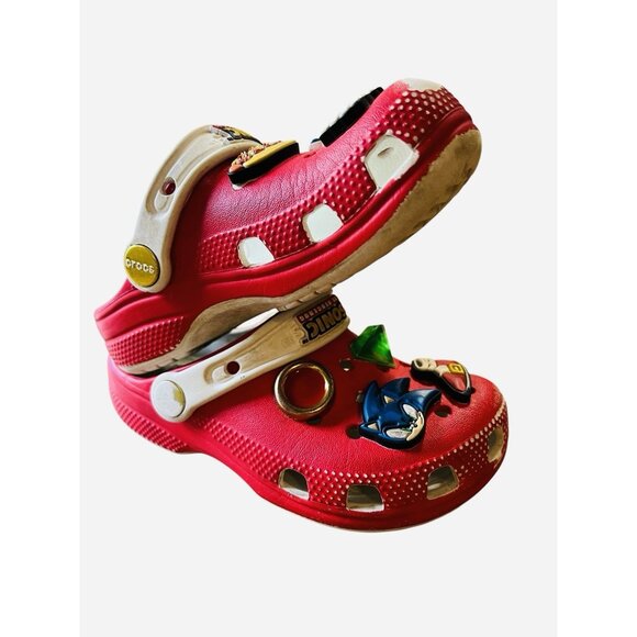 Crocs Sega Sonic the Hedgehog Kids Size C 11 Red Slip On Clogs Limited Ed‎ 2023 - Picture 1 of 5